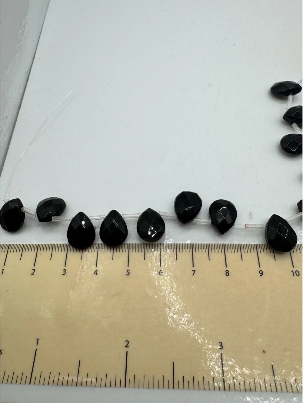 2 Strand Of 16 (32 Total) Black Onyx Faceted Beads - NOS